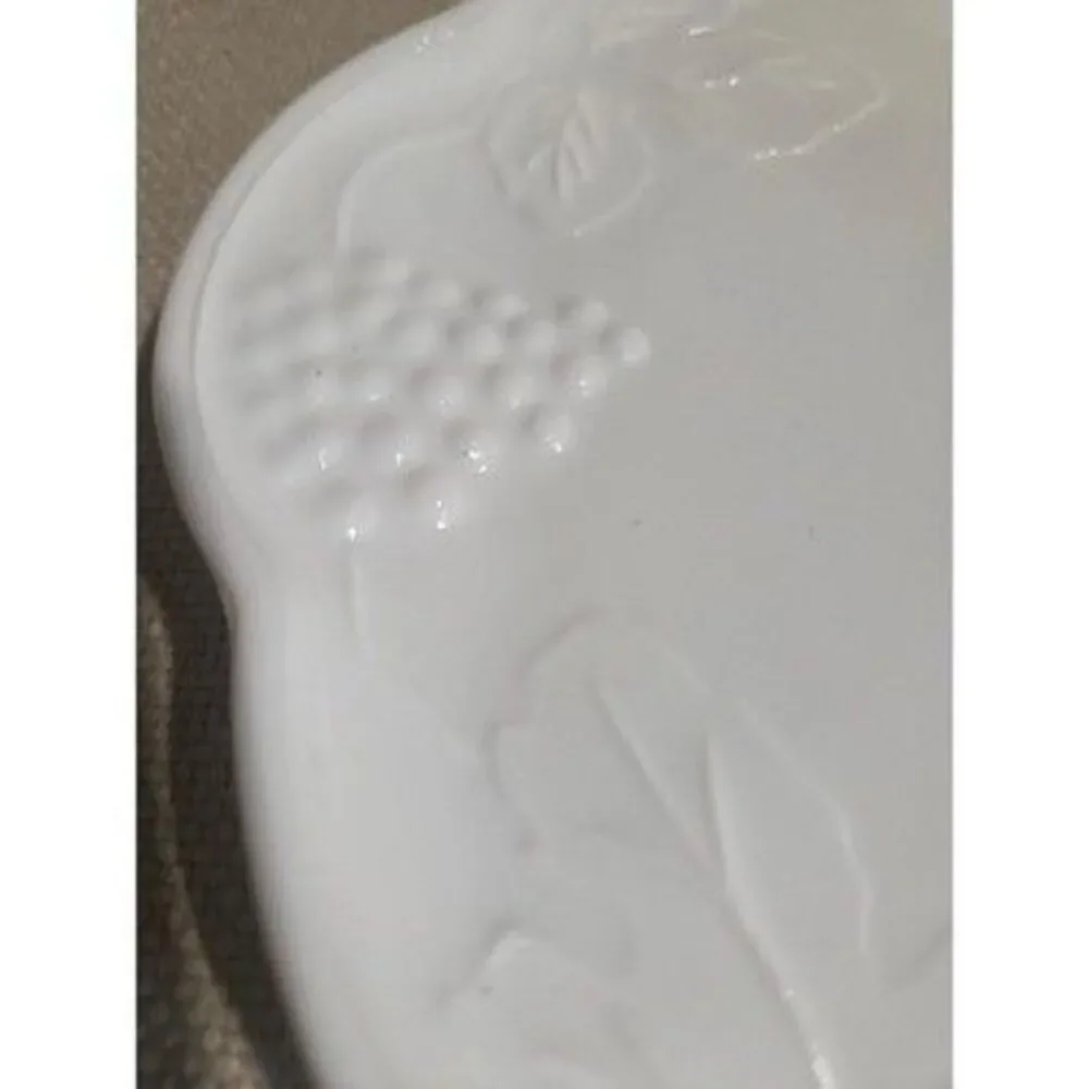 Vintage Indiana Glass Colony Harvest White Milk Glass Snack Set of 4